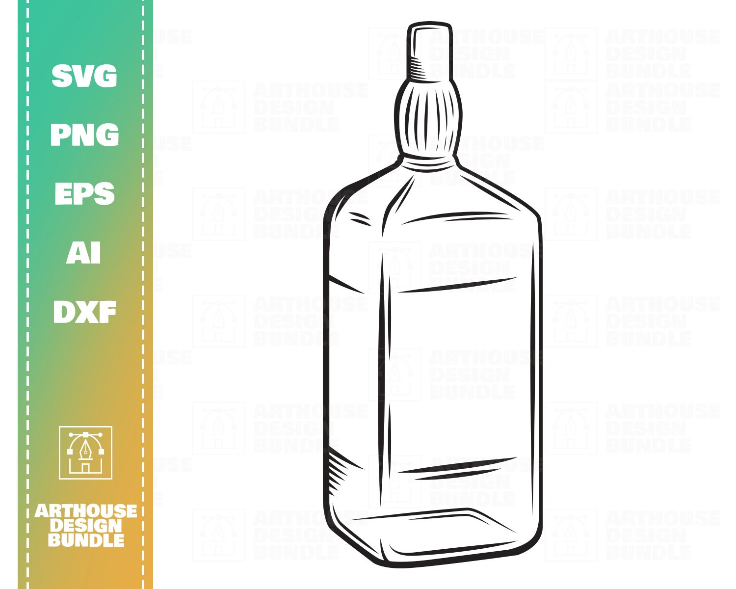 Gin Bottle SVG Gin Clipart svg Gin Cricut svg Gin Cut File Etsy