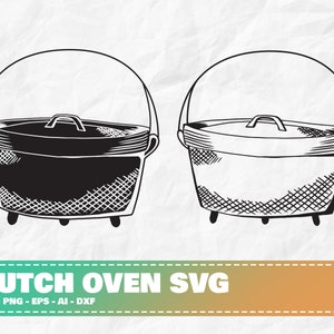 Horno holandés SVG, clipart de horno holandés, silueta de horno holandés, olla de cocina SVG, cazuela SVG, clipart de olla, cazuela SVG, silueta de olla