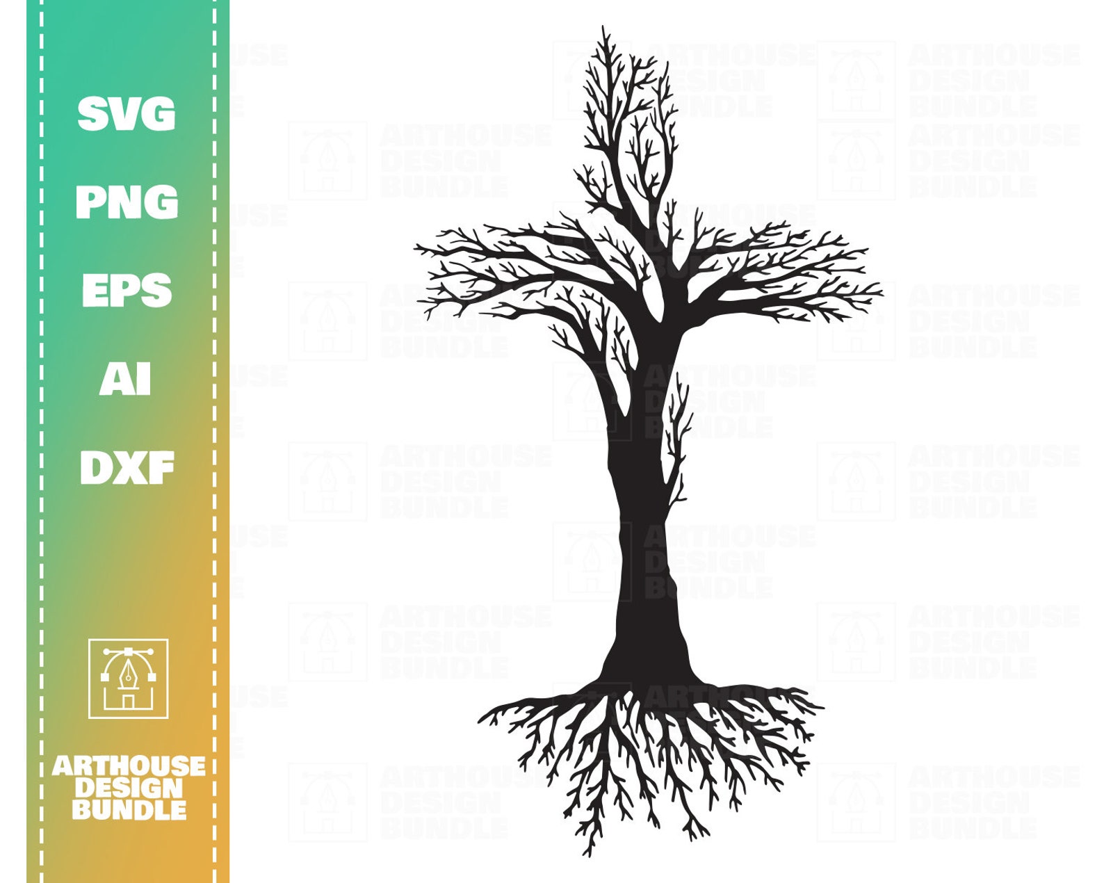 Cross Tree Clipart Tree svg Cross Tree Cricut Woodland svg | Etsy