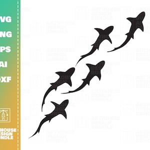 Shark Clipart SVG, Shark Silhouette, Shark Cricut svg, Fish svg, Shark cut file, Shark Week svg, Instant Download svg, Files for Cricut
