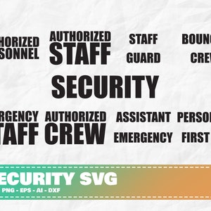 Sicherheits-SVG, Crew-Svg, Personal-Svg, Sicherheits-Shirt-Svg, Personal-Svg, Autorisiertes Personal-Svg, Erste-Hilfe-Svg, Personal-Label-Svg, Personal-Cricut