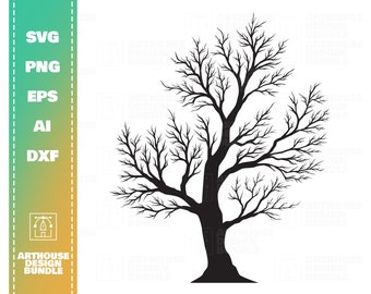 Árvore de Halloween, Árvore assustadora svg, Árvore morta svg, Silhueta de árvore morta, Árvore morta Cricut, Silhueta de árvore nua, Clipart de árvore assustadora