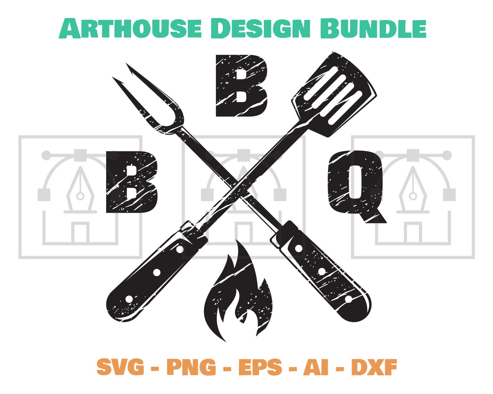 Barbecue SVG Barbecue Logo svg Fork and Spatula svg | Etsy