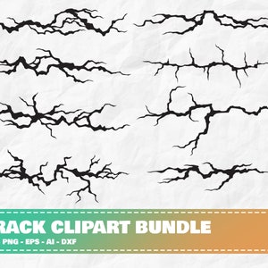 Crack Clipart Bundle, Cracks svg, Lightning svg, Electric Bolt svg, Floor Crack svg, Cracks digital svg, Crack Cricut, Lightning Clipart