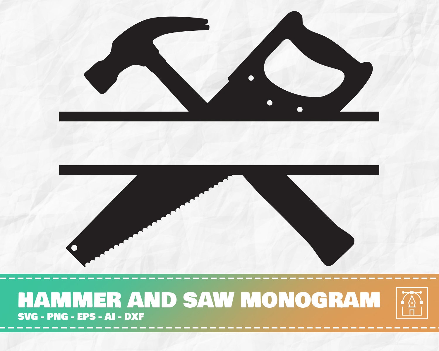 Hammer and Saw Monogram Hammer Clipart Svg Saw Clipart Svg Etsy UK