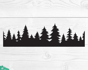 Forest Line SVG, Treeline svg, Tree svg, Tree Clipart svg, Forest Clipart svg, Tree Silhouette svg, Forest Silhouette, Camping svg, Fir Tree