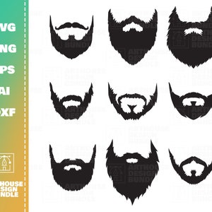 Bart SVG-Bundle, Bart Clipart svg, Bart Cricut, Schnurrbart svg, Barbier svg, Bart Silhouette, Schnurrbart Clipart, Bart Cricut svg