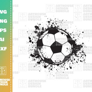 Paint Splatter Soccer, soccer design svg, soccer ball svg, soccer life, soccer shirt design, commercial use, svg, dxf, ai, eps, ai, png image 1