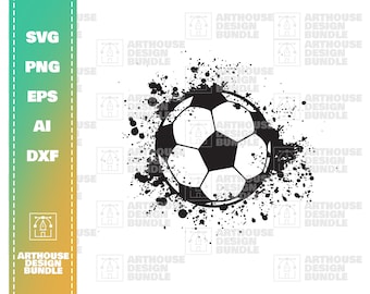 Paint Splatter Soccer, diseño de fútbol svg, balón de fútbol svg, vida de fútbol, diseño de camiseta de fútbol, uso comercial, svg, dxf, ai, eps, ai, png