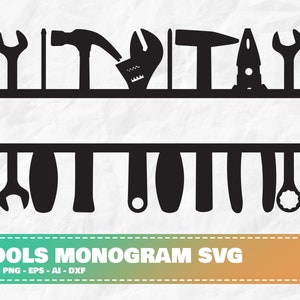 Tools Monogram SVG, Tool Box Svg, Tools Frame Svg, Mechanic Monogram ...