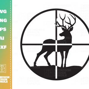 Deer Bereich SVG, Hirsch svg, Hirsch Clipart, Jagd svg, Jagd Clipart svg, Hirsch Jagd svg, Zielübungen, Jagd-Shirt svg, Hirsch Cricut