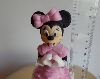 Minie Mouse fondant pastel topper