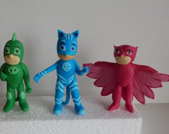 Fondant cake toppers PJ Masks 3pcs. set