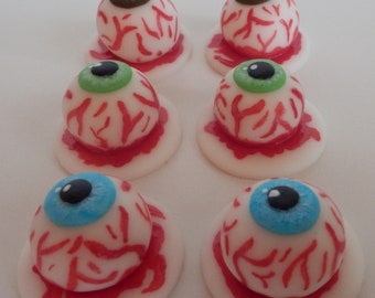 Cupcake toppers fondant eyes 6 pcs. handmade set