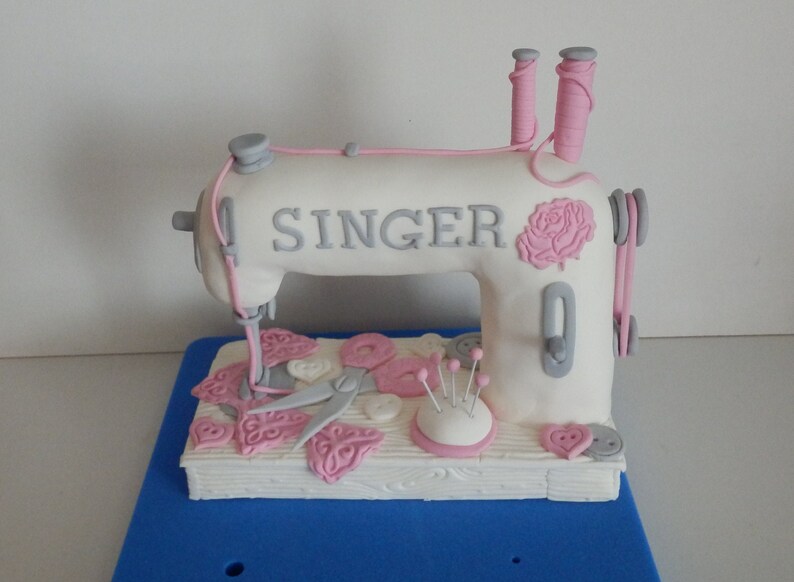 Fondant Cake Topper Sewing Machine Retro Etsy