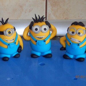 Fondant cake 3d toppers minions 3pcs. set edible image 3