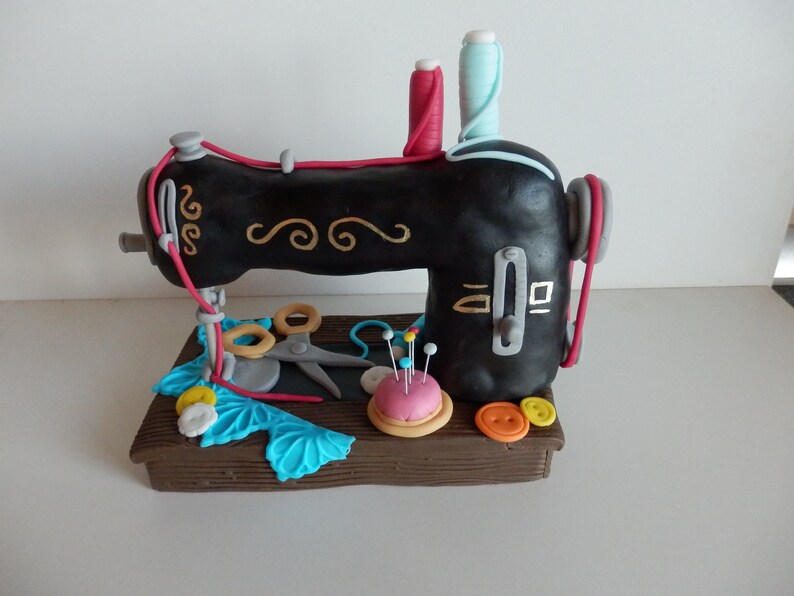 Fondant Cake Topper Sewing Machine Retro Etsy