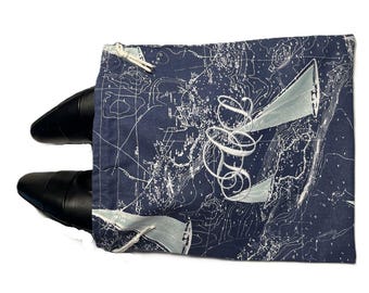 NOUVEAU - Sac à chaussures de voyage personnalisé Sail Away : rangement des chaussures sans les porter, cadeau brodé pour quelqu'un qui voyage, espace de rangement pour ses chaussures