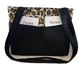 NOUVEAU - Grand sac fourre-tout de plage à bandoulière, monogramme gratuit, 1, 4 ou 6 poches intérieures/extérieures, fermeture à pression ou à glissière