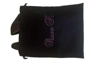 Sac à chaussures de voyage noir ouvert 11,5 pouces avec doublure sans broderie-Sac à chaussures pour femme-Sac à chaussures pour hôtesse de l'air-Sac à chaussures pour homme-Sac à chaussures de mariage