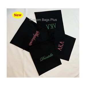 Black Shoe Bag Open 11.5 Inch with Black Lining-String-Free Embroidery-Woman Shoe Bag-Stewardess Shoe Bag-Church Shoe Bag-Wedding Shoe Bag