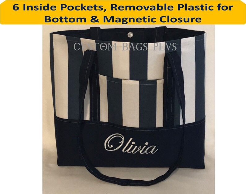 large tote bag with pockets