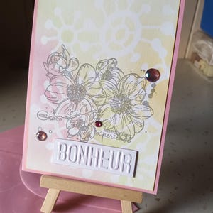 Carte de vœux  fleurs "Bonheur"