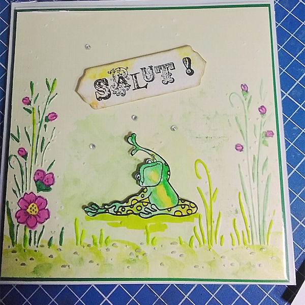 Carte Scrapbooking Amitié - grenouille