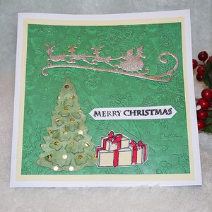 CARTE NOEL - père noël verte et or