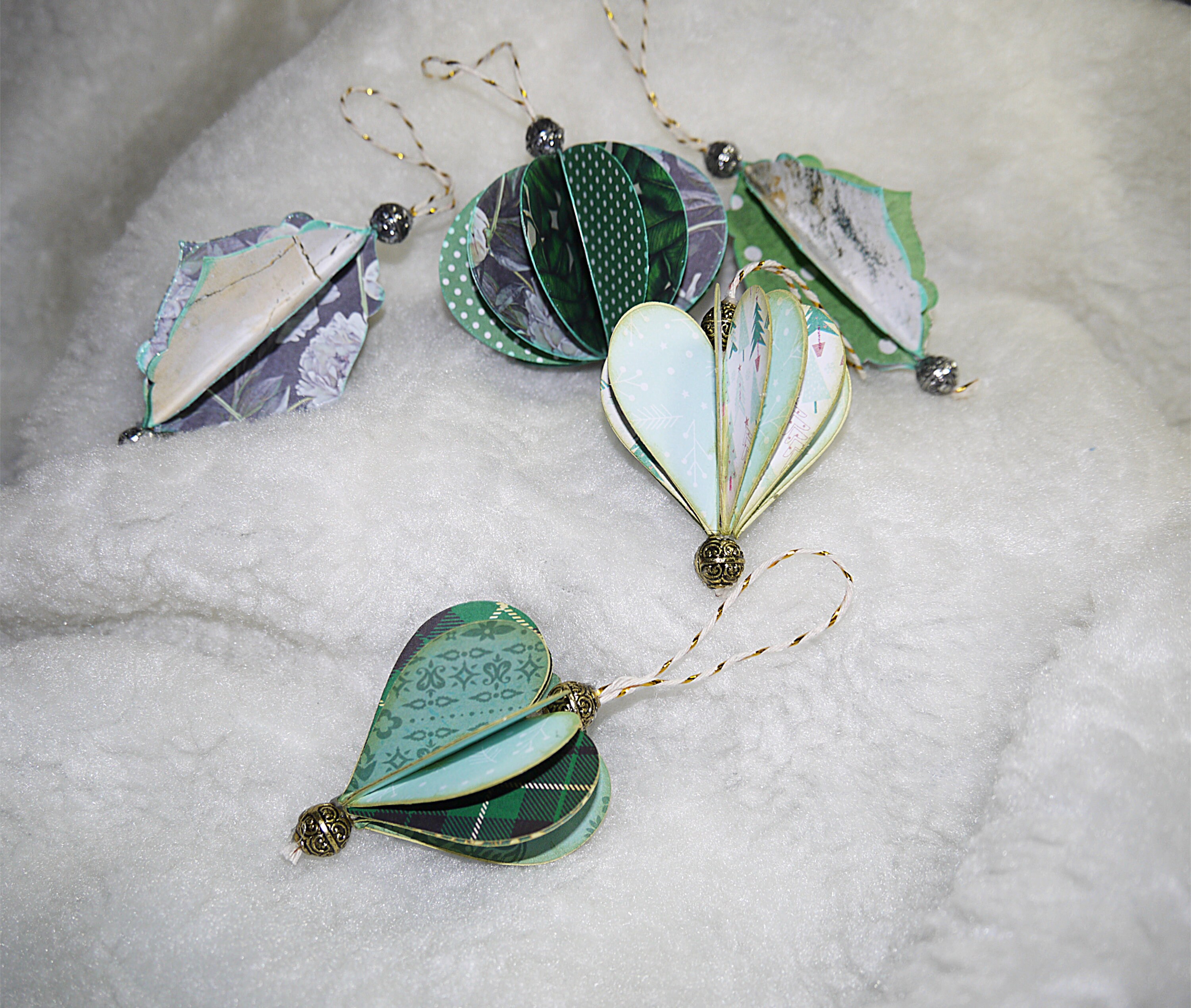 Boules de Noel Coloris Vert Scrapbooking