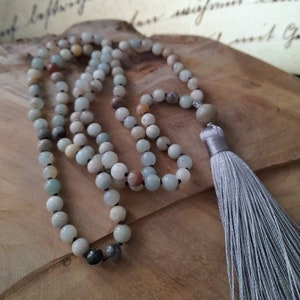 Bracelet, necklace, 108 mala, meditation bracelet, yoga jewel, rosary, Amazonite stone