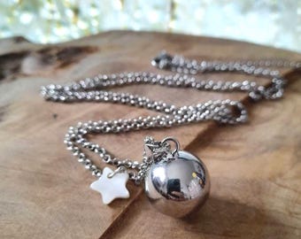Collana per la gravidanza, argento, collana premaman con stella in madreperla, regalo di maternità, regalo per future mamme, regalo di nascita, stile boho chic