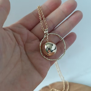 Zwangerschapsbola, verguld, gouden cirkelhanger