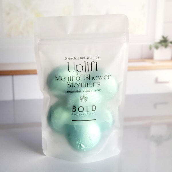 Uplift- Eucalyptus & Spearmint| Menthol Shower Steamer | Self Care | Spa Gift | Pure Essential Oils | Aromatherapy | 6 pack | Get Well Soon