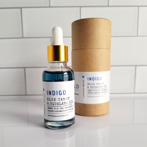 1 oz. Blue Tansy & Squalane Face Serum. Glass dropper bottle for the best skincare!