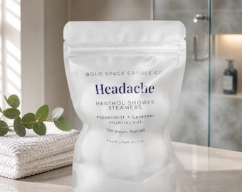 Lavender Peppermint Menthol Shower Steamers | Headache Relief | Menthol Crystals | 6 pack Spa Experience | Holiday Gift | Stocking Stuffers