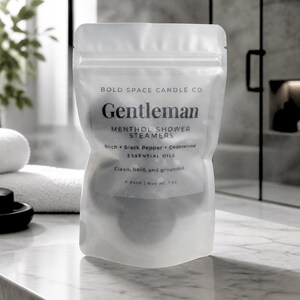 Vaporizador de ducha de abedul y pimienta negra: aromaterapia de madera de cedro - Colección para hombres - Paquete de 6 - Regalo para papá