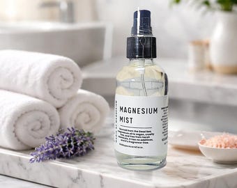 Magnesium Mist: Natural Muscle Cramp & PMS Relief Spray | 4 oz Glass Bottle | Sleep