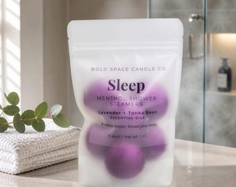 Lavender & Vanilla Menthol Shower Steamers | Sleep Aromatherapy Spa Gift | Self Care Gifts 6 pack | Aromatherapy | Sleep Well
