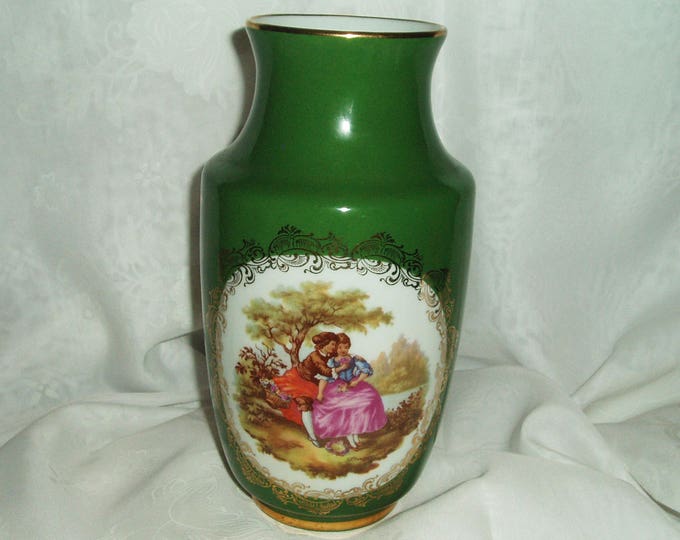 Vintage Limoges La Reine Fragonard Vase Etsy
