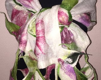 Handmade scarf linen and wool
