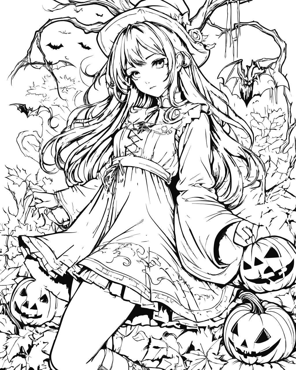 Spooky Anime Halloween Coloring - Il Fullxfull.5396690829 Qfst 
