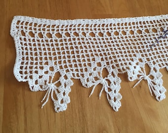 Paire de rideaux brise-vue ou cantonnières fait main au crochet