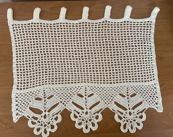 Paire de rideaux brise-vue ou cantonnières fait main au crochet