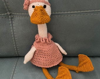 Handmade crochet goose soft toy