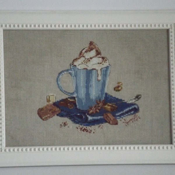 Tableau brodé aux point de croix "Le Chocolat"