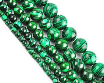 Round malachite bead - your choice: 4mm 6mm 8mm 10mm