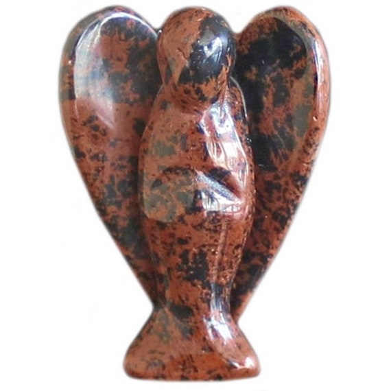 statuette Ange en Obsidienne Acajou | Mahogany 5cm