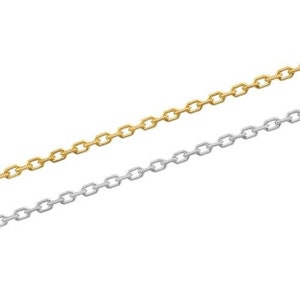 Cable link chain 3x2mm 1m choice: gold or silver plated image 1