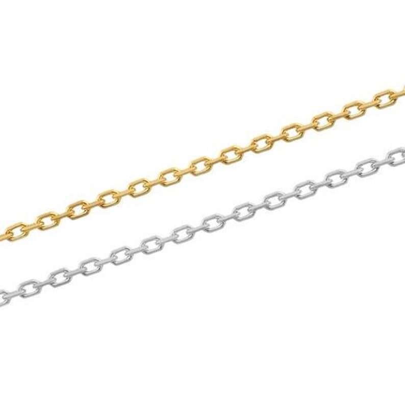 Cable link chain 3x2mm 1m choice: gold or silver plated image 1